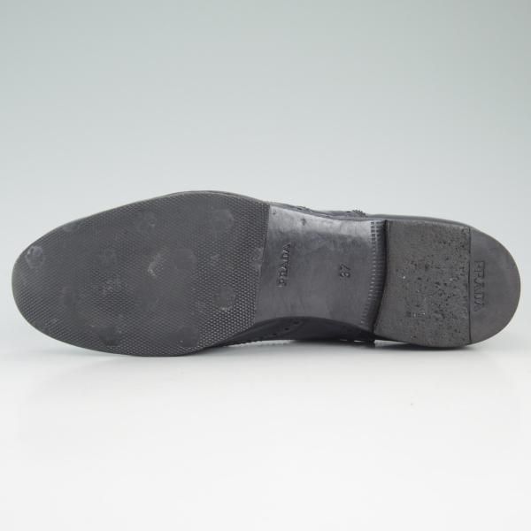 極上★プラダ(レディース) SIZE 37【★ウイングチップ/濃紺/ネイビー】フルブローグ/靴/シューズ/PRADA★d239