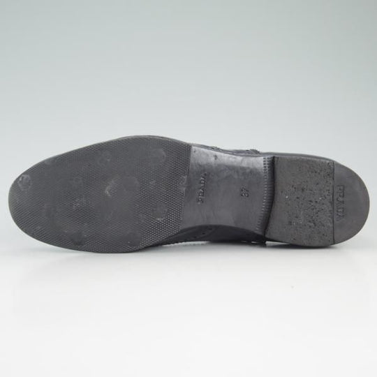 極上★プラダ(レディース) SIZE 37【★ウイングチップ/濃紺/ネイビー】フルブローグ/靴/シューズ/PRADA★d239