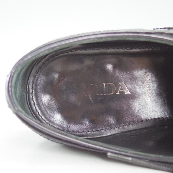 極上★プラダ(レディース) SIZE 37【★ウイングチップ/濃紺/ネイビー】フルブローグ/靴/シューズ/PRADA★d239