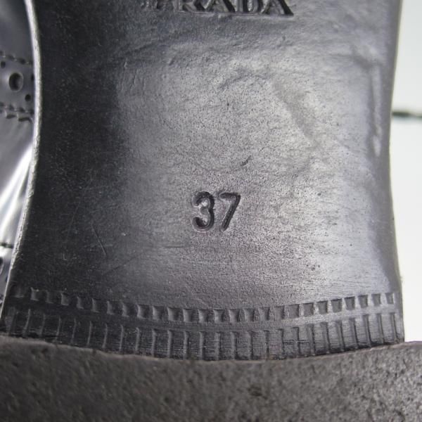 極上★プラダ(レディース) SIZE 37【★ウイングチップ/濃紺/ネイビー】フルブローグ/靴/シューズ/PRADA★d239