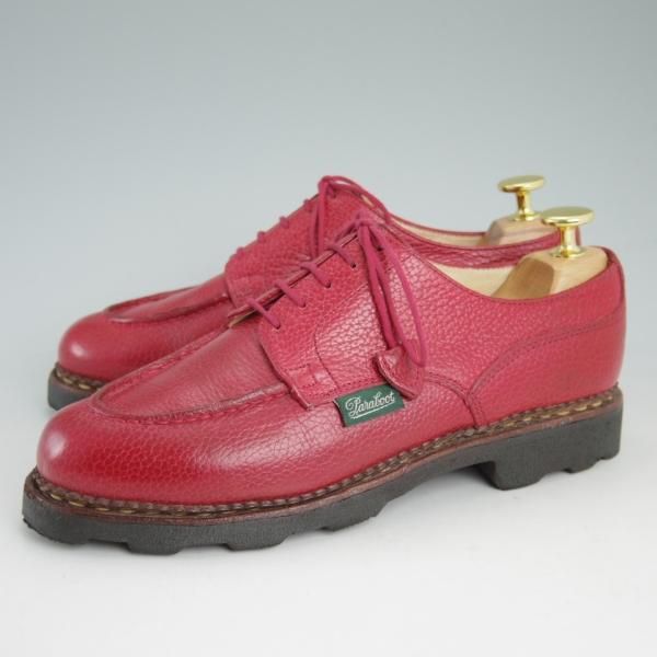 極上★パラブーツ(レディース) SIZE 4【★シャンボード風モデル/CHAMBORD】Uチップ/グレインレザー/赤/Paraboot★d241