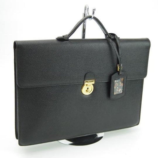 極上★(伊)サルヴァトーレ・フェラガモ/Ferragamo【★レザー ブリーフケース】黒/メンズ ビジネス バッグ/Salvatore★N5301