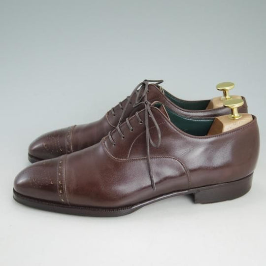 ★(仏)オーベルシー SIZE 6【定価15万円以上★セミブローグ】カーフ/茶/メンズ/AUBERCY★d258