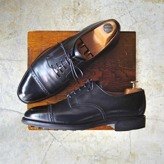 極上★クロケット&ジョーンズ 7.5E【★ロイドフットウェア別注/Lloyd Footwear】パンチドキャップトゥ/黒/Jシリーズ/Crockett&Jones★d262