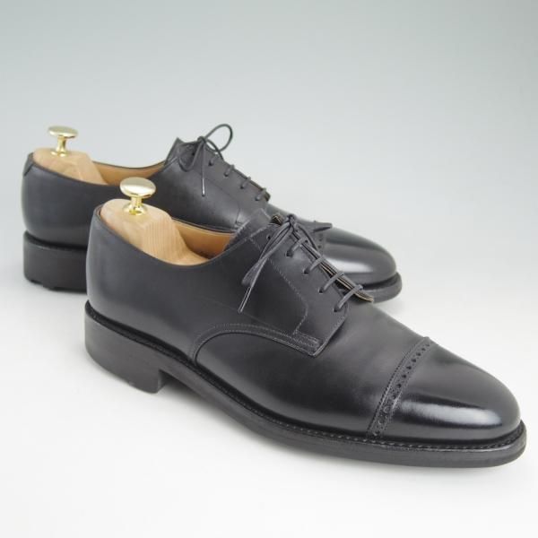極上★クロケット&ジョーンズ 7.5E【★ロイドフットウェア別注/Lloyd Footwear】パンチドキャップトゥ/黒/Jシリーズ/Crockett&Jones★d262