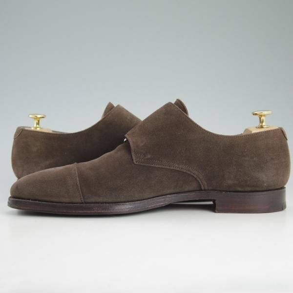 極上★クロケット&ジョーンズ 8E【名作★ラウンズ/LOWNDES】ダブルモンク/348ラスト/濃茶/スエード/メンズ/Crockett&Jones★d263