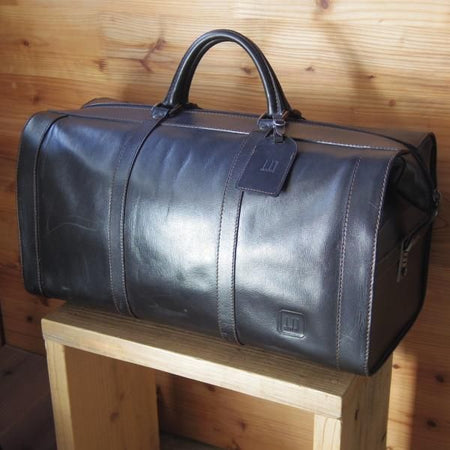 極上★(英)ダンヒル/dunhill【定価10万円以上★ボストンバッグ/黒】メンズ ビジネス レザー バッグ★N5307