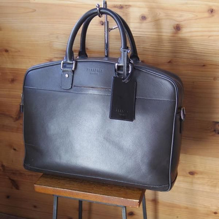 ★(伊)SERAPIAN/セラピアン【定価15万円以上★レザー ブリーフケース】濃茶/メンズ ビジネス バッグ★N5309