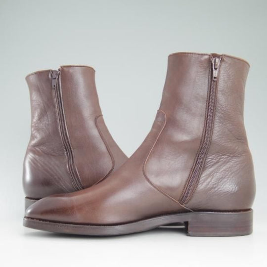 美品★(スペイン製)カルミナ SIZE 7【★トレーディングポスト別注/Trading Post】サイドジップブーツ/茶/カーフ/CARMINA★d267