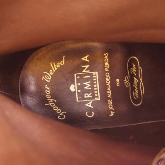 美品★(スペイン製)カルミナ SIZE 7【★トレーディングポスト別注/Trading Post】サイドジップブーツ/茶/カーフ/CARMINA★d267