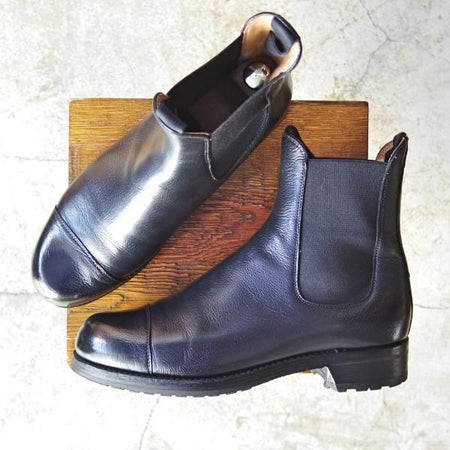 極美品★(伊)F.LLI ジャコメッティ SIZE 42【定価￥108,000-★サイドゴアブーツ/FG208】ゴートレザー/山羊革/黒/Giacometti★d268