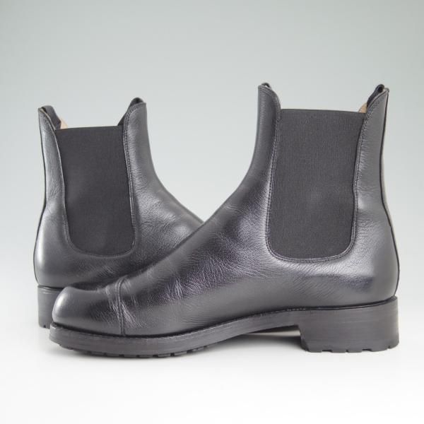 極美品★(伊)F.LLI ジャコメッティ SIZE 42【定価￥108,000-★サイドゴアブーツ/FG208】ゴートレザー/山羊革/黒/Giacometti★d268