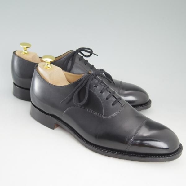極美品★チャーチ 65F/UK6.5【現行ロゴ★コンサル/CONSUL/173ラスト】ストレートチップ/黒/5都市ロゴ/カーフ/Church's★d269