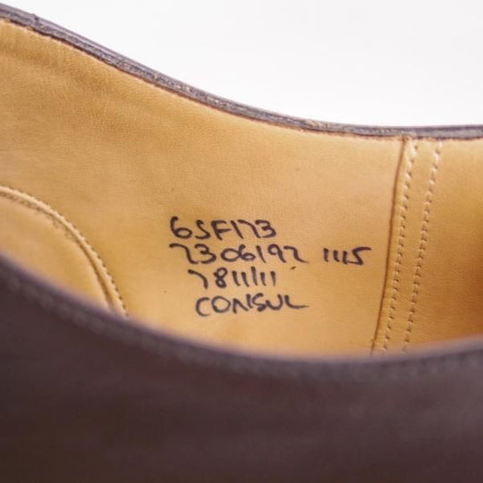 極美品★チャーチ 65F/UK6.5【現行ロゴ★コンサル/CONSUL/173ラスト】ストレートチップ/黒/5都市ロゴ/カーフ/Church's★d269