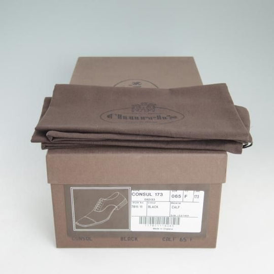 極美品★チャーチ 65F/UK6.5【現行ロゴ★コンサル/CONSUL/173ラスト】ストレートチップ/黒/5都市ロゴ/カーフ/Church's★d269
