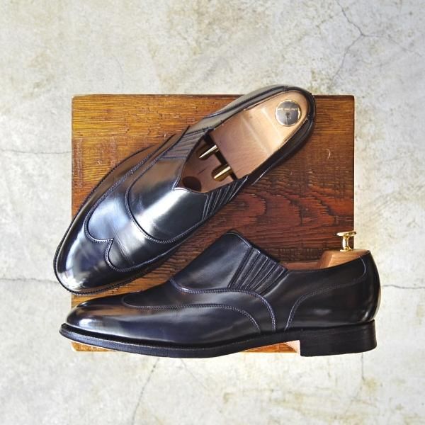 美品★クロケット&ジョーンズ 7.5E【★ロイドフットウェア別注/Lloyd Footwear/317ラスト】サイドエラスティック/Crockett&Jones★d272