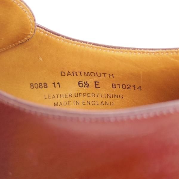 美品★クロケット&ジョーンズ 6.5E【★ポールスミス別注/Paul Smith】DARTMOUTH/プレーントゥ/Vフロント/カーフ/赤茶/Crockett&Jones★d273