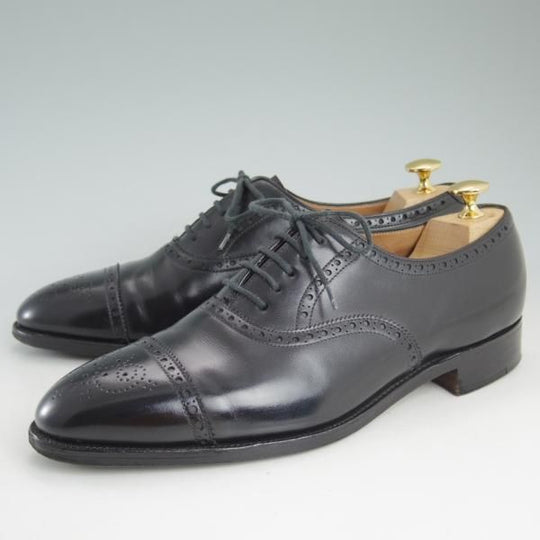 極上★ジョンロブ 7E【貴重★2466ラスト/PARISロゴ時代の製品/SEYMOUR】セミブローグ/黒/カーフ/JOHN LOBB★d275