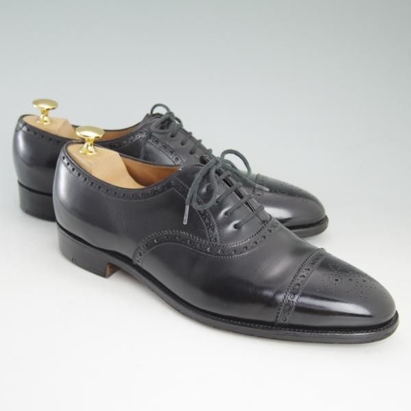 極上★ジョンロブ 7E【貴重★2466ラスト/PARISロゴ時代の製品/SEYMOUR】セミブローグ/黒/カーフ/JOHN LOBB★d275