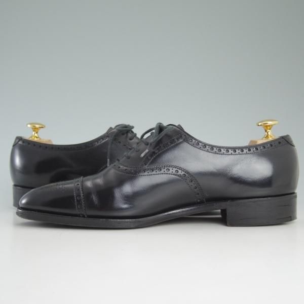 極上★ジョンロブ 7E【貴重★2466ラスト/PARISロゴ時代の製品/SEYMOUR】セミブローグ/黒/カーフ/JOHN LOBB★d275