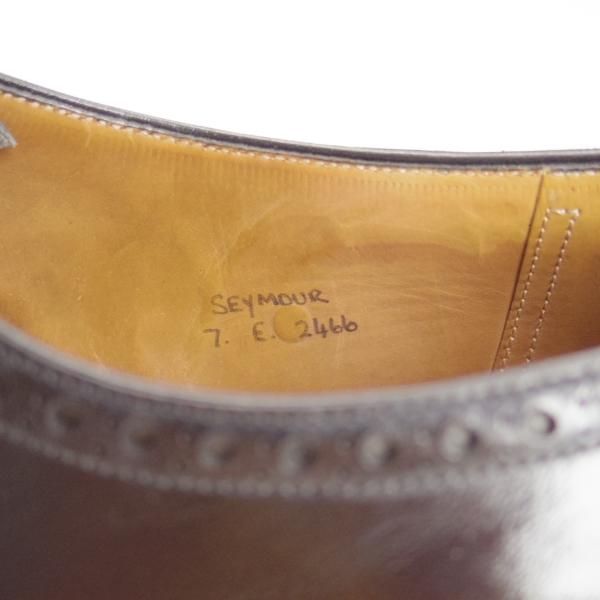 極上★ジョンロブ 7E【貴重★2466ラスト/PARISロゴ時代の製品/SEYMOUR】セミブローグ/黒/カーフ/JOHN LOBB★d275