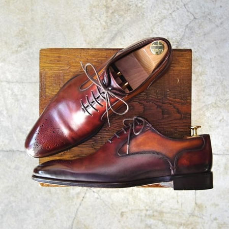 美品★(スペイン製)マグナーニ SIZE 41【最上級★MAGNNANI SELECCION/ボロネーゼ製法/マグナムカーフ】プレーントゥ/21748★d277