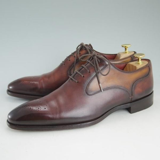 美品★(スペイン製)マグナーニ SIZE 41【最上級★MAGNNANI SELECCION/ボロネーゼ製法/マグナムカーフ】プレーントゥ/21748★d277