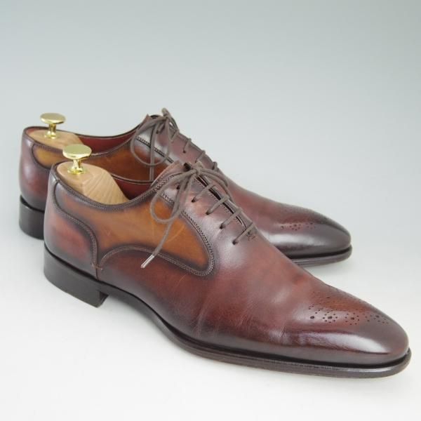 美品★(スペイン製)マグナーニ SIZE 41【最上級★MAGNNANI SELECCION/ボロネーゼ製法/マグナムカーフ】プレーントゥ/21748★d277