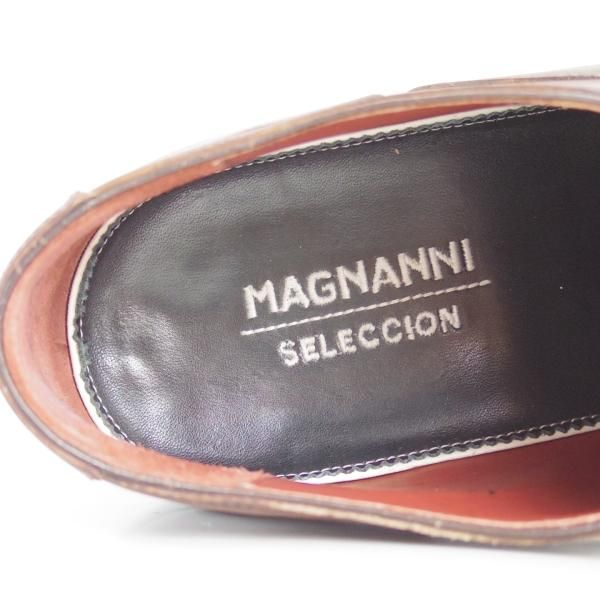 美品★(スペイン製)マグナーニ SIZE 41【最上級★MAGNNANI SELECCION/ボロネーゼ製法/マグナムカーフ】プレーントゥ/21748★d277