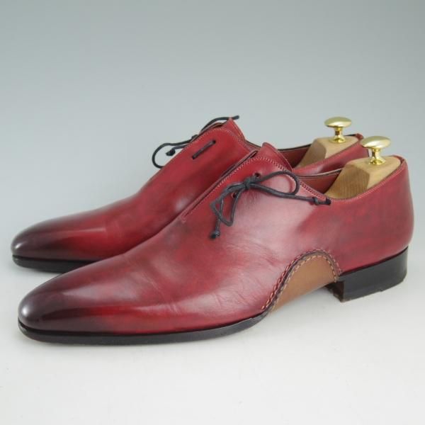 美品★(スペイン製)マグナーニ SIZE 42【★オパンケ/ボロネーゼ製法】ホールカット/赤系/カーフ/MAGNANNI★d278