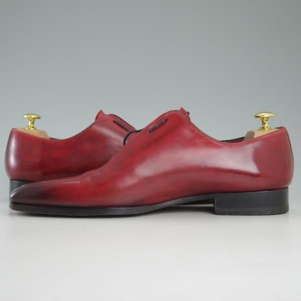 美品★(スペイン製)マグナーニ SIZE 42【★オパンケ/ボロネーゼ製法】ホールカット/赤系/カーフ/MAGNANNI★d278