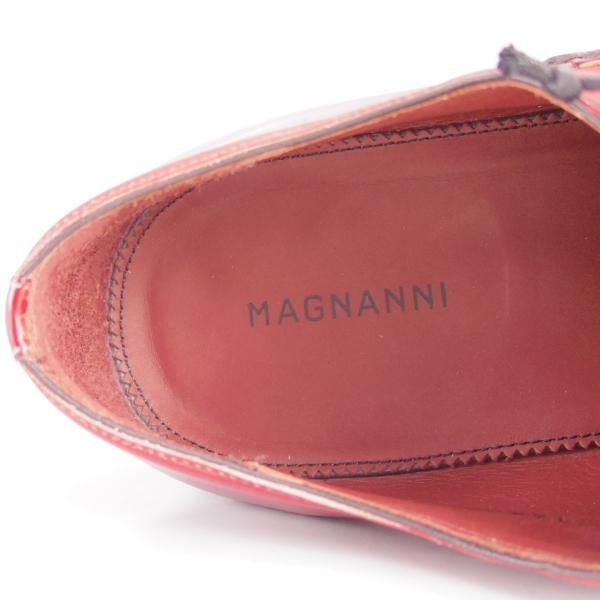 美品★(スペイン製)マグナーニ SIZE 42【★オパンケ/ボロネーゼ製法】ホールカット/赤系/カーフ/MAGNANNI★d278