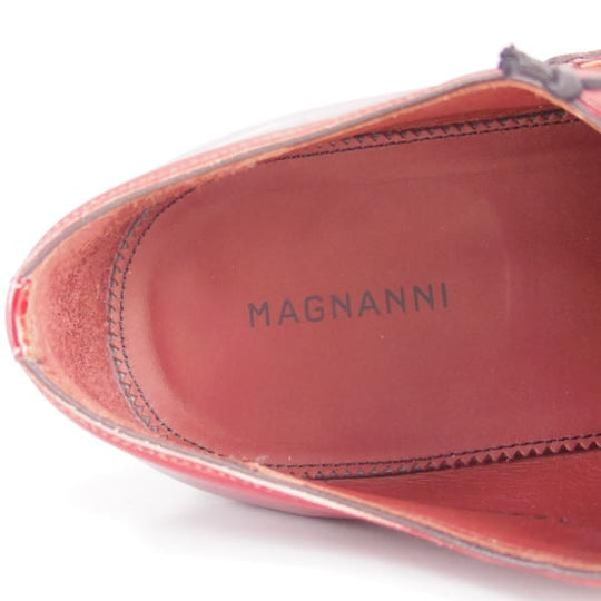 美品★(スペイン製)マグナーニ SIZE 42【★オパンケ/ボロネーゼ製法】ホールカット/赤系/カーフ/MAGNANNI★d278