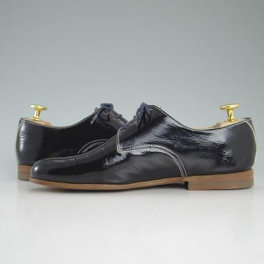 美品★ジルサンダー(レディース) SIZE 34.5【★パテントレザー/プレーントゥ】835/黒/ブラック/靴/シューズ/JIL SANDER★d280