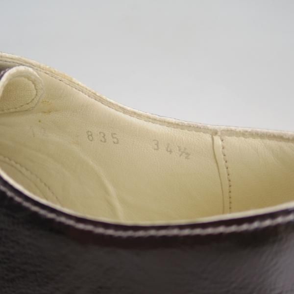 美品★ジルサンダー(レディース) SIZE 34.5【★パテントレザー/プレーントゥ】835/黒/ブラック/靴/シューズ/JIL SANDER★d280