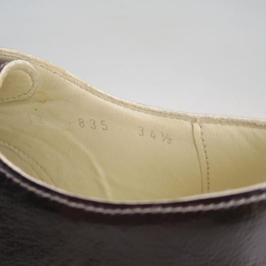 美品★ジルサンダー(レディース) SIZE 34.5【★パテントレザー/プレーントゥ】835/黒/ブラック/靴/シューズ/JIL SANDER★d280