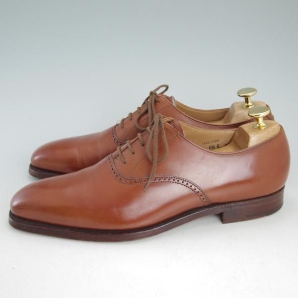 極上★クロケット&ジョーンズ 6.5E【★ダルトン/DALTON】348ラスト/プレーントゥ/カーフ/茶/Crockett&Jones★d286