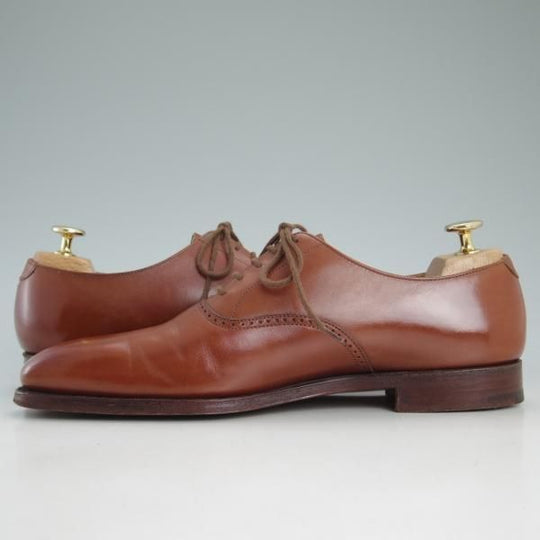 極上★クロケット&ジョーンズ 6.5E【★ダルトン/DALTON】348ラスト/プレーントゥ/カーフ/茶/Crockett&Jones★d286