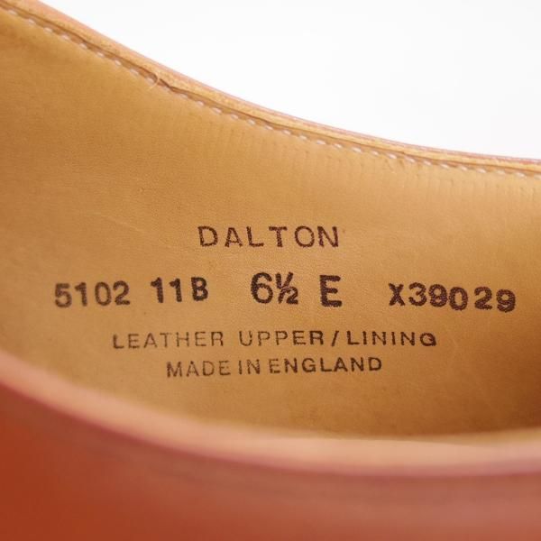 極上★クロケット&ジョーンズ 6.5E【★ダルトン/DALTON】348ラスト/プレーントゥ/カーフ/茶/Crockett&Jones★d286
