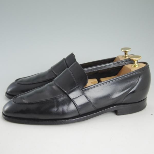 ★クロケット&ジョーンズ 7.5E 【★(英)ジョージクレバリー別注/GEORGE CLEVERLEY】ローファー/カーフ/黒/Crockett&Jones★d288