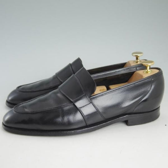 ★クロケット&ジョーンズ 7.5E 【★(英)ジョージクレバリー別注/GEORGE CLEVERLEY】ローファー/カーフ/黒/Crockett&Jones★d288