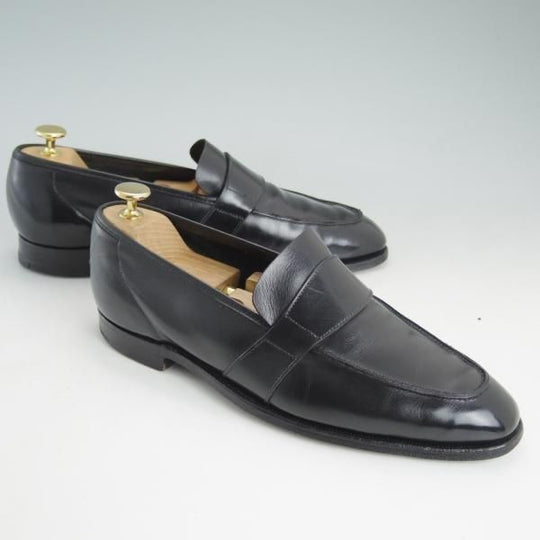 ★クロケット&ジョーンズ 7.5E 【★(英)ジョージクレバリー別注/GEORGE CLEVERLEY】ローファー/カーフ/黒/Crockett&Jones★d288