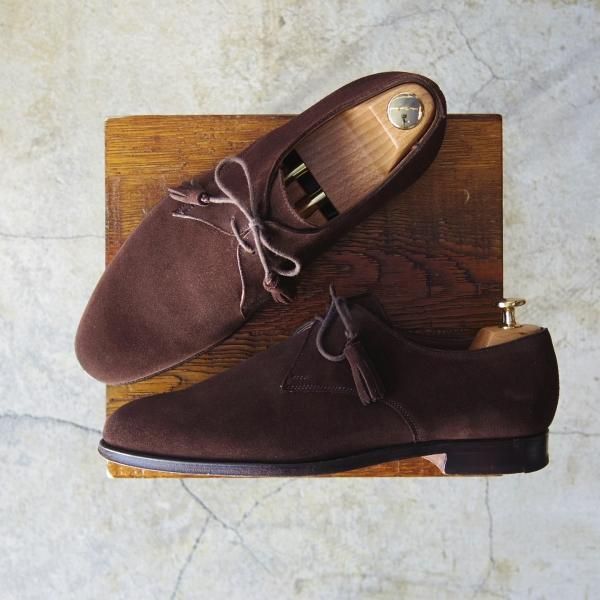 美品★クロケット&ジョーンズ 8E【★トゥモローランド別注/TOMORROWLAND】317ラスト/Burford/スエード/濃茶/メンズ/Crockett&Jones★d290
