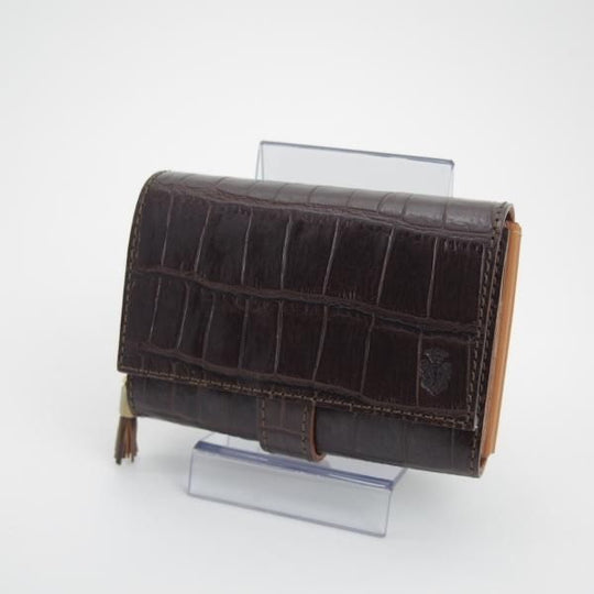 未使用★フェリージ/Felisi【★二つ折り財布/3500/SA/コロコロ】エンボスレザー/本革/レザー/濃茶/ダークブラウン/メンズ&レディース兼★d296