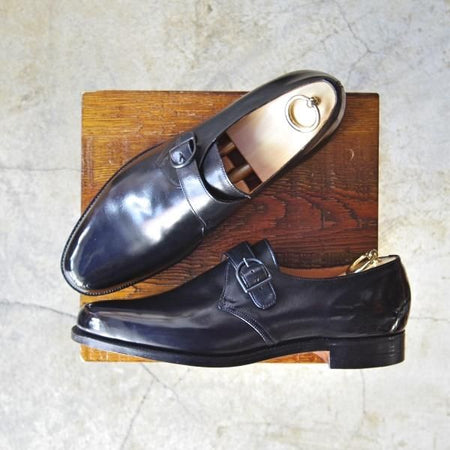 未使用★エドワードグリーン 8.5E【貴重★マスターロイド/旧工場製/201ラスト】モンクストラップ/黒/Lloyd Footwear/EDWARD GREEN★d299