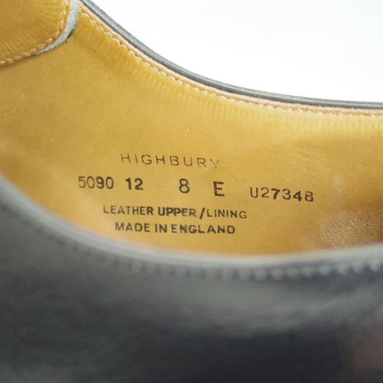 極上★クロケット&ジョーンズ 8E【★ダイナイトソール仕様/HIGHBURY/ハイバリー】348ラスト/Vフロント/黒/カーフ/Crockett&Jones★d302