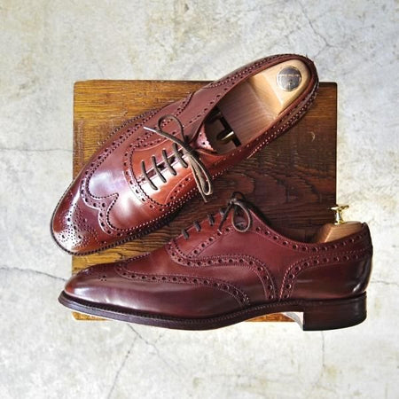 極上★チャーチ 90F/UK9【★旧チャーチ/CHETWYND/チェットウィンド/73ラスト/3都市ロゴ】フルブローグ/赤茶/カーフ/メンズ/Church's★d304
