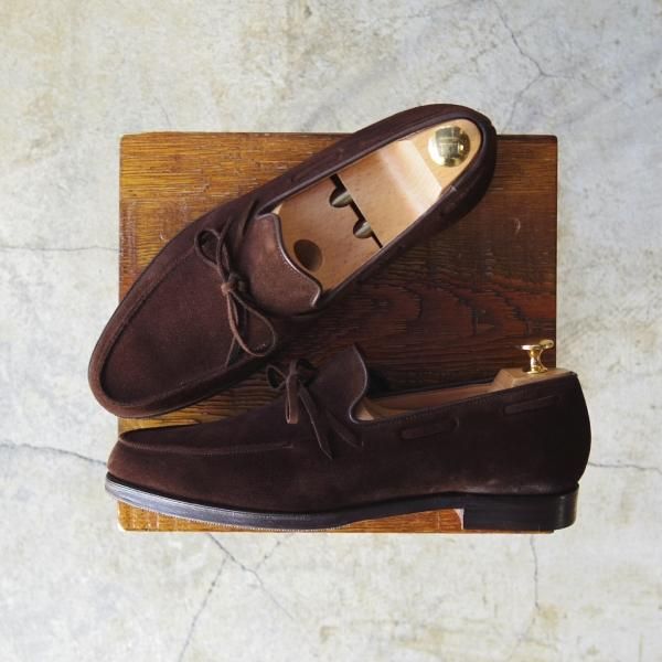 極上★クロケット&ジョーンズ 7E 【★ヘイリング/HAYLING】スエード/茶/リボンローファー/メンズ/Crockett&Jones★d308