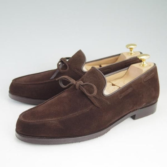 極上★クロケット&ジョーンズ 7E 【★ヘイリング/HAYLING】スエード/茶/リボンローファー/メンズ/Crockett&Jones★d308