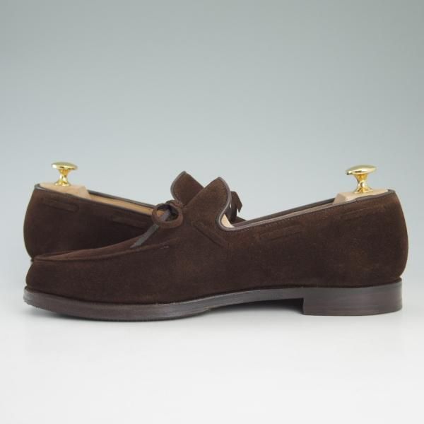 極上★クロケット&ジョーンズ 7E 【★ヘイリング/HAYLING】スエード/茶/リボンローファー/メンズ/Crockett&Jones★d308